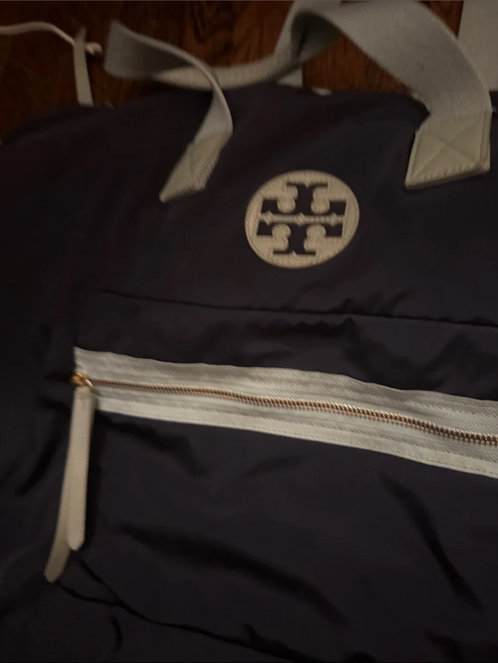 Tory Burch Navy and Light Blue Convertible Tote